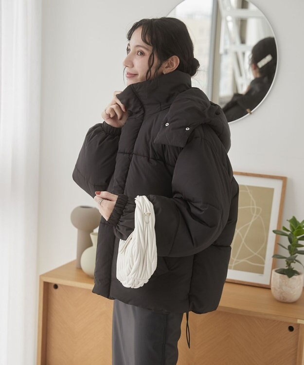 WEGO 【2WAYフード取り外し可能/あったかい】２WAYパディングブルゾン ブラック