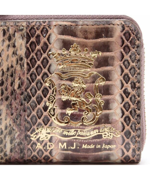 A.D.M.J. 【スネークレザー】スモールウォレット カリナータナチュラル