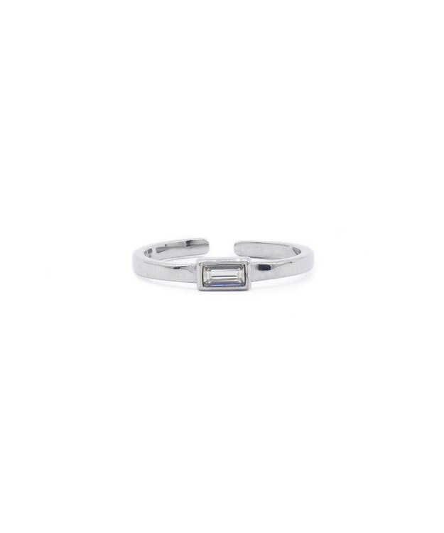 blancotokyo 【金属アレルギー対応】スクエアストーンリング GEMMA RING シルバー