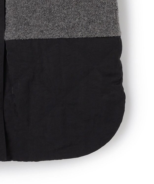 ICB L 【リバーシブル着用可能】 リバーシブルキルト ミドル丈コート チャコール×ブラック系