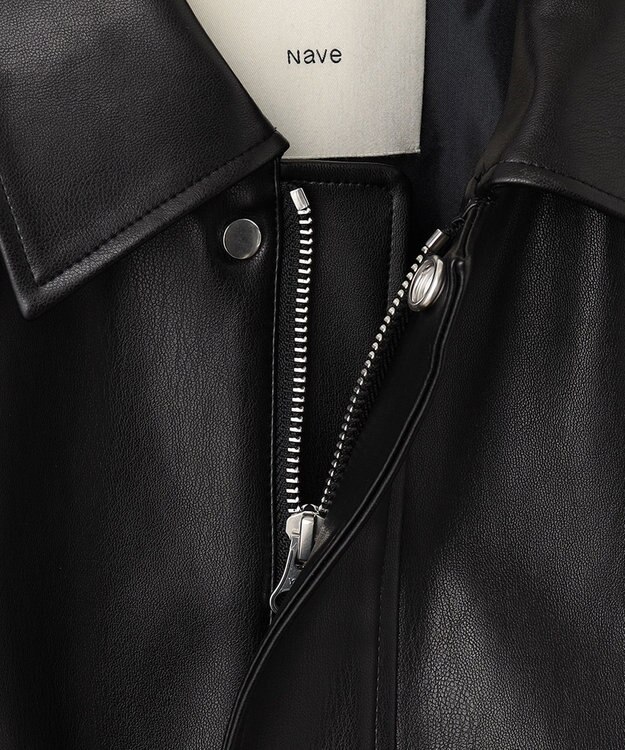NAVE 【Nave】フェイクラムスキン ブルゾン ブラック系