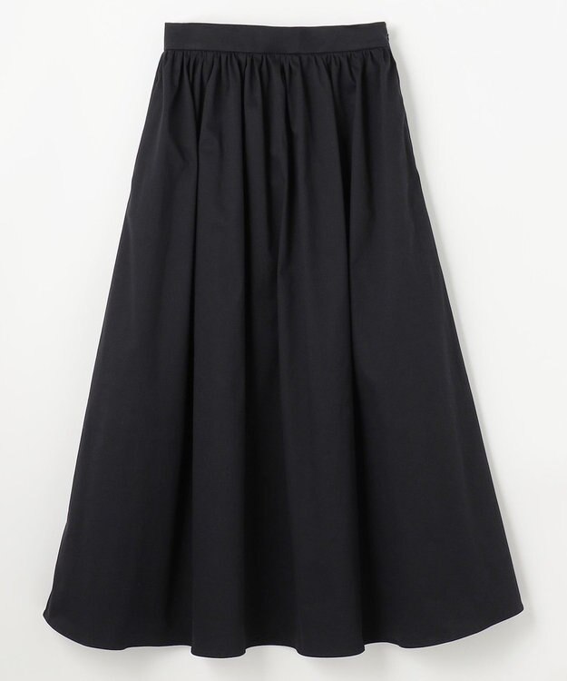 NAVE 【Nave・otona MUSE別注/接触冷感/UVケア/洗える】バックサテンフレアスカート ブラック系