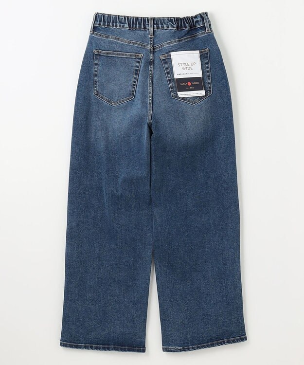 ANY 【洗濯機可/ウエストゴム/ストレッチ】ワイドデニムパンツ インディゴ