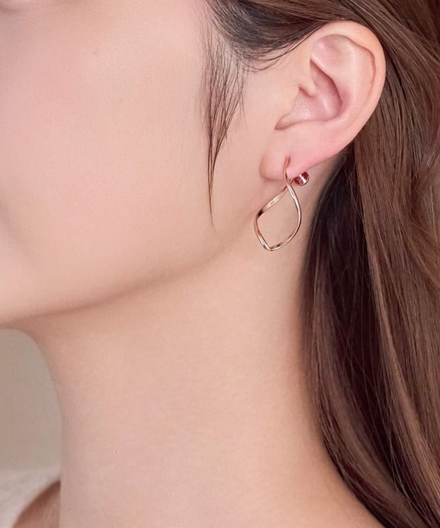 Phoebe 【限定セット】プチベゼルストーンネックレス×2wayグレースツイストラインイヤリング マルチ1