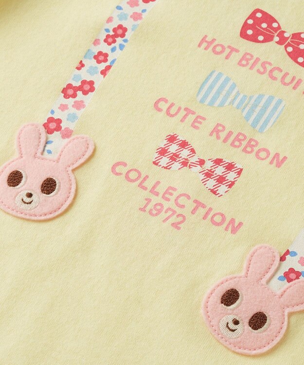 MIKI HOUSE HOT BISCUITS 【70-120cm】 サスペンダープリント長袖Ｔシャツ コーン