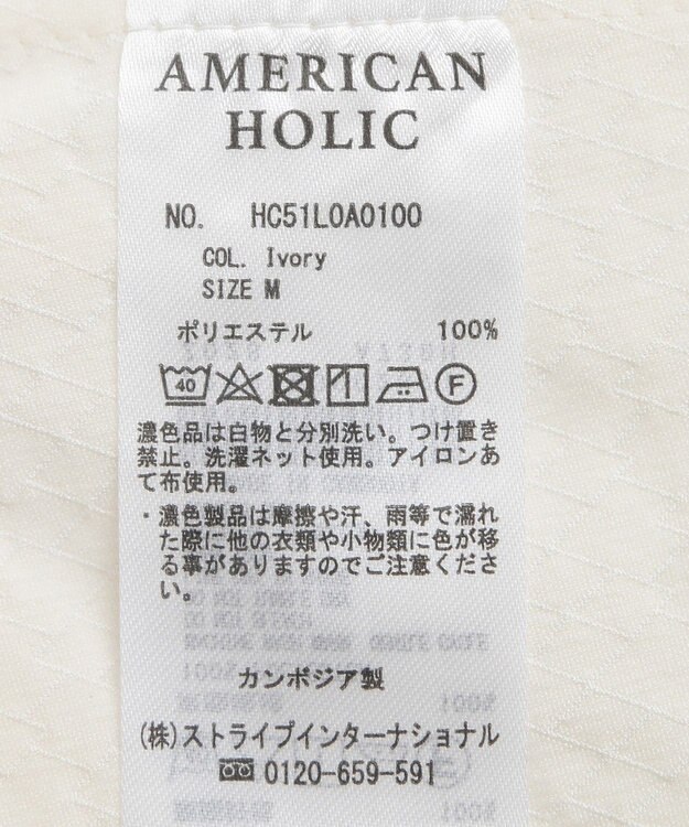AMERICAN HOLIC ラグランジャガードロングブラウス Ivory