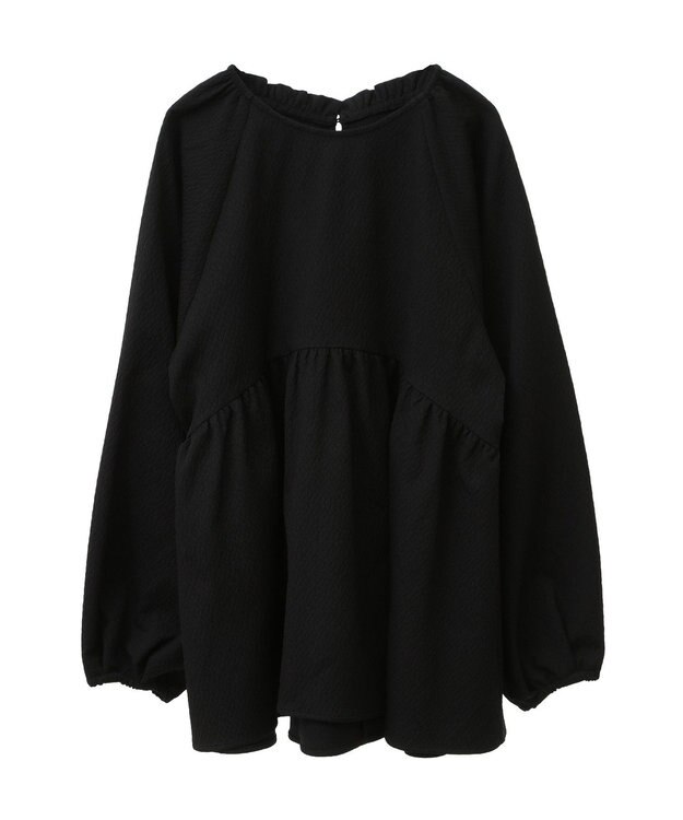 AMERICAN HOLIC ラグランジャガードロングブラウス Black