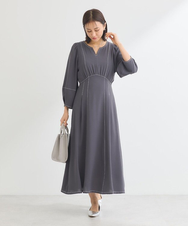 Green Parks ・ＥＬＥＮＣＡＲＥ　ＤＵＥボリュームスリーブワンピー Charcoal Gray