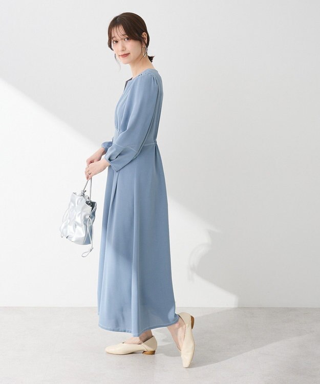 Green Parks ・ＥＬＥＮＣＡＲＥ　ＤＵＥボリュームスリーブワンピー Blue