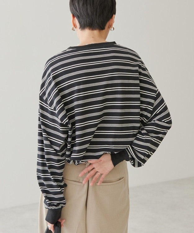 AMERICAN HOLIC ランダムボーダーＢＩＧ　Ｔシャツ Black