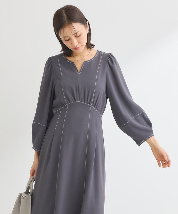 Green Parks ・ＥＬＥＮＣＡＲＥ　ＤＵＥボリュームスリーブワンピー Charcoal Gray