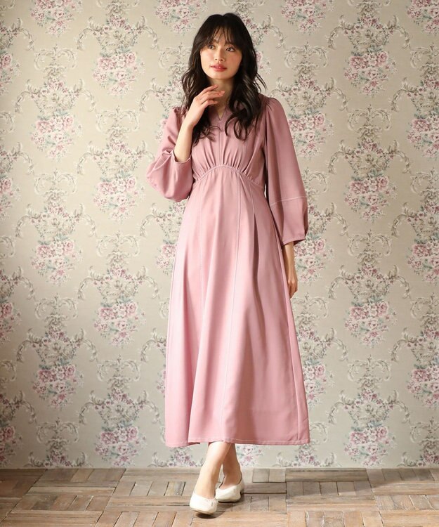 Green Parks ・ＥＬＥＮＣＡＲＥ　ＤＵＥボリュームスリーブワンピー Pink