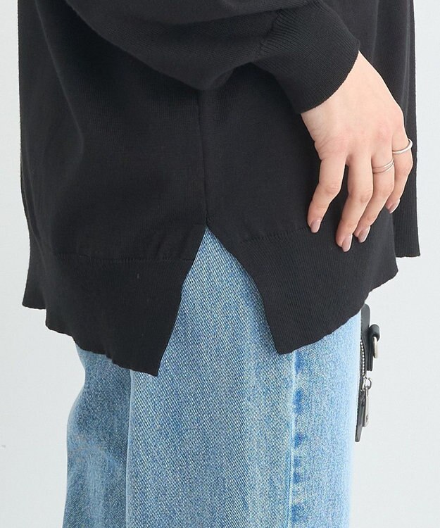 earth music&ecology レイヤード風ニットカーディガン Black