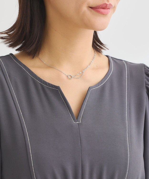 Green Parks ・ＥＬＥＮＣＡＲＥ　ＤＵＥボリュームスリーブワンピー Charcoal Gray