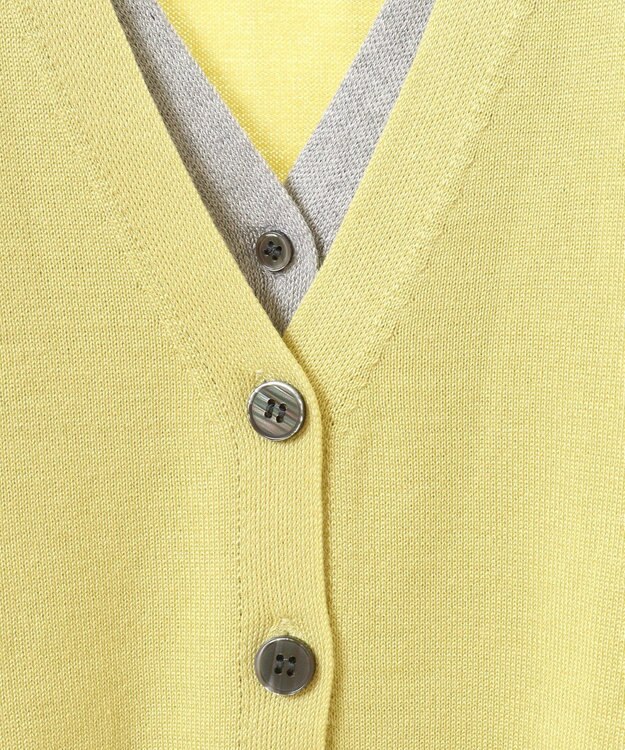 earth music&ecology レイヤード風ニットカーディガン Lime Green