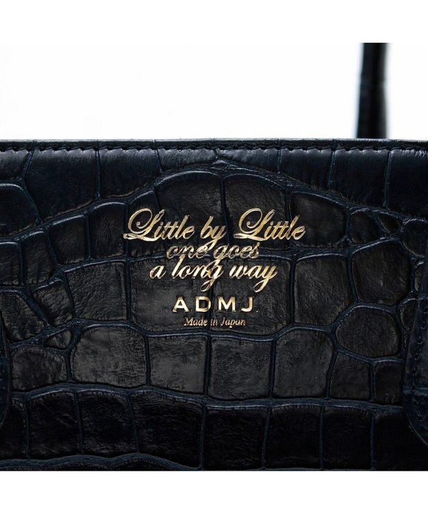 A.D.M.J. 【牛革】クロコダイル型押しトート32cm(Dカン付) タンザナイト