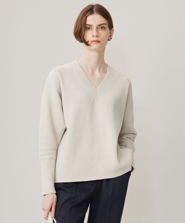 【極美品】ＩＣＢ　カシミヤ混 Ｖネックニット Ｓ　レモンイエロー　オンワード樫山 快ラクWEAR ウォッシャブル カシミヤ混 無地 Vネック セーター 快楽