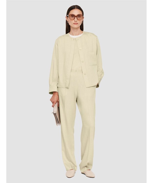 JOSEPH ソフトビスコーステーラリング　ノーカラーシャツ Quail