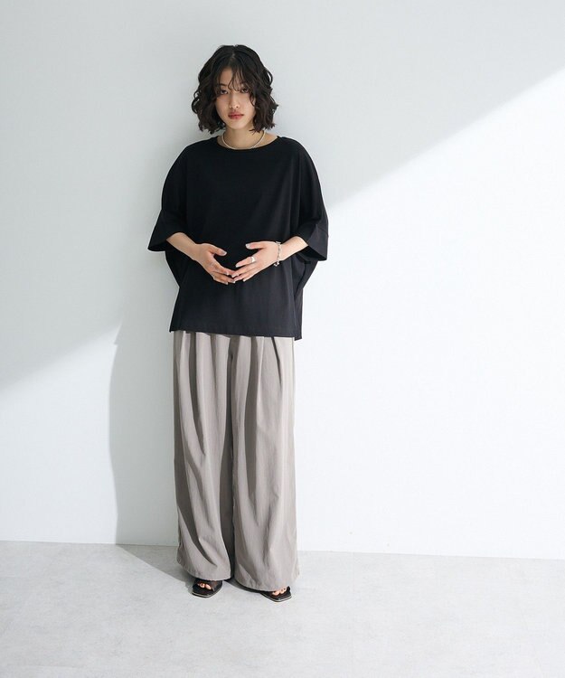 Green Parks 冷やっとすずやかドルマンプルオーバー Black