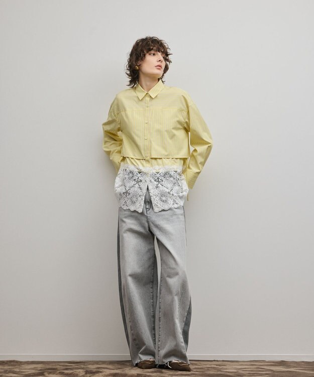 GRACE CONTINENTAL レースティアードシャツ イエロー