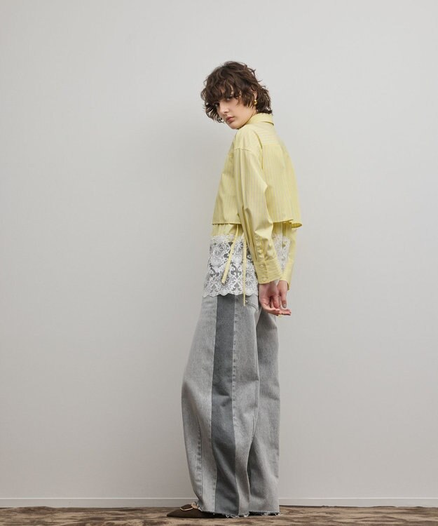 GRACE CONTINENTAL レースティアードシャツ イエロー