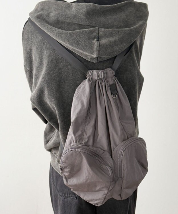 WEGO 【ユニセックス着用ITEM】ポケットデザインナップサック グレー