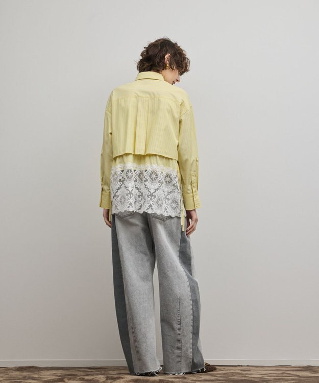GRACE CONTINENTAL レースティアードシャツ イエロー