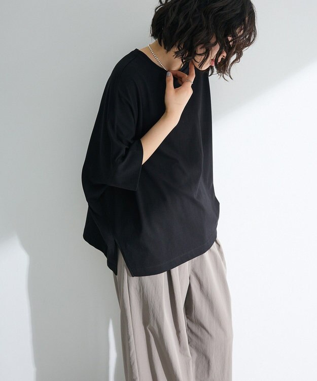 Green Parks 冷やっとすずやかドルマンプルオーバー Black