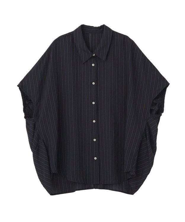 YECCA VECCA 【セットアップ可能】ストライプ柄シャツ Navy