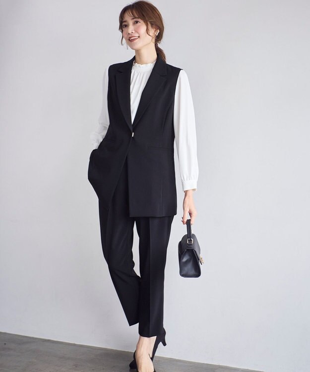 ANY SIS L 【セットアップ対応】セレモニーダブルクロス テーパードパンツ ネイビー