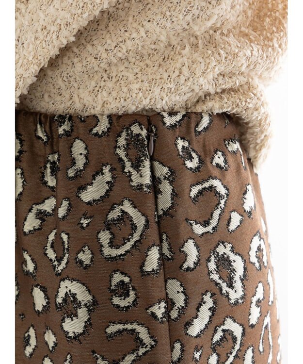 Te chichi レオパードジャガードナロースカート ブラウン