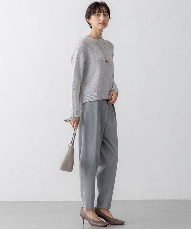 23区 【セットアップ対応/洗える】ライトクロス コクーン パンツ ライトグレー系