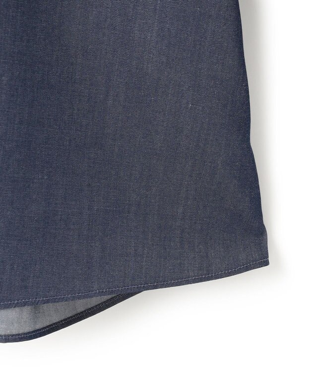 UNFILO シャンブレーデニム ギャザーブラウス インディゴ