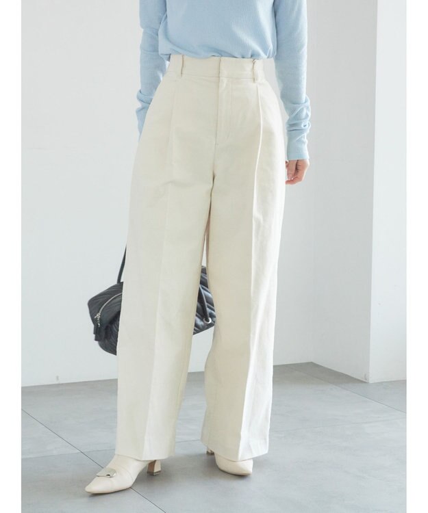 Te chichi 【宮本茉由着用】コーデュロイワイドパンツ オフホワイト