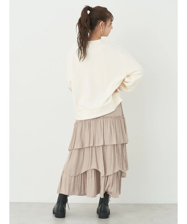 earth music&ecology ランダムティアードスカート Beige