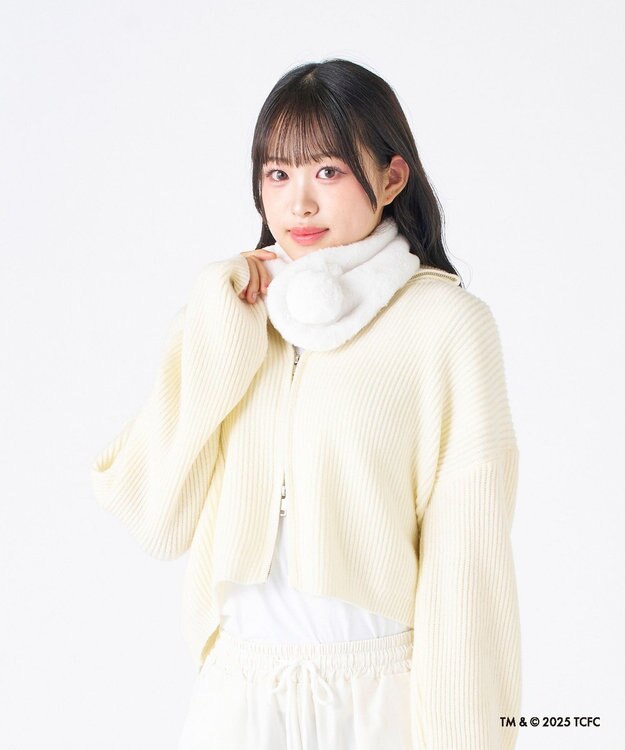 MOONBAT Care Bears(ケアベア) フェイクファーマフラー 手洗い可能 オフホワイト