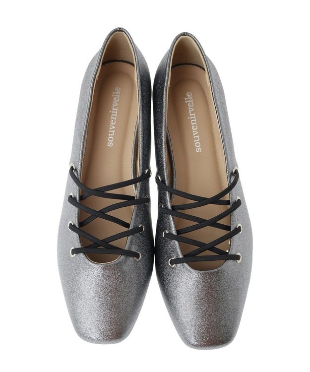 Green Parks ・ｓｏｕｖｅｎｉｒｖｅｌｌｅ　レースアップパンプス Silver