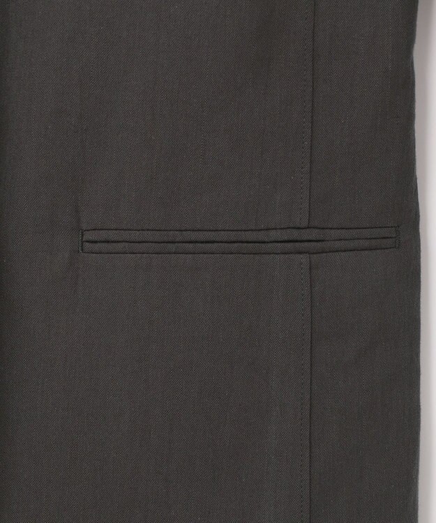 ICB 【吸水速乾機能付き】ペーパーコットンリネンツイル　ノーカラージャケット チャコール系