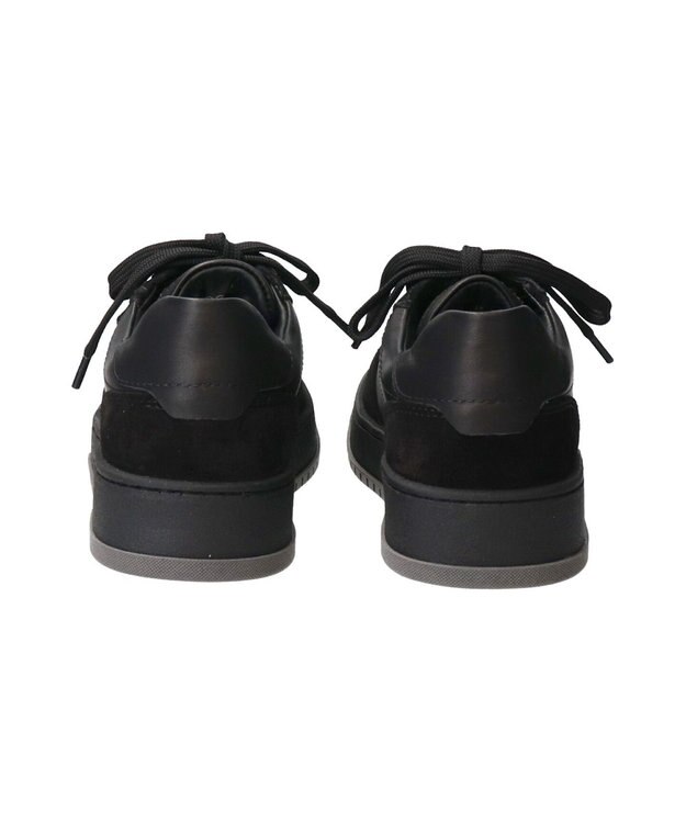 INTER-CHAUSSURES 【QUSHELI】異素材コンビレースアップスニーカー ブラックコンビ