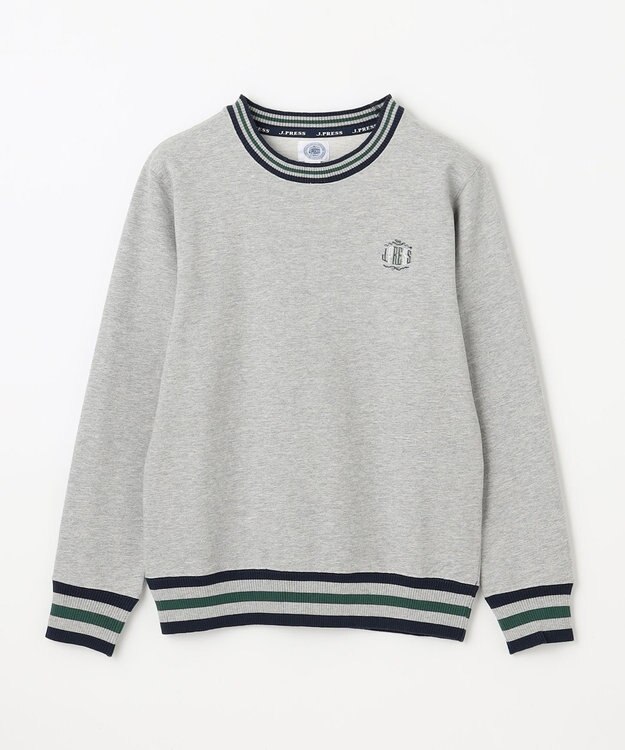 J.PRESS KIDS 【140-170cm】トリコリブコンビボーダー ミニ裏毛 トレーナー グレー系