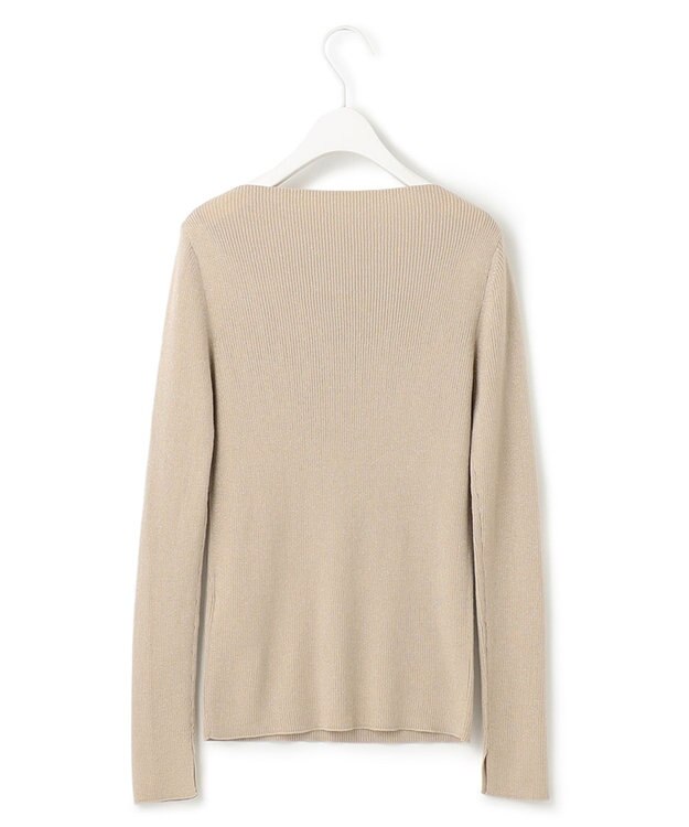 ICB 【洗える】エクストラファインメリノリブ ボートネックニット ベージュ系ラメ