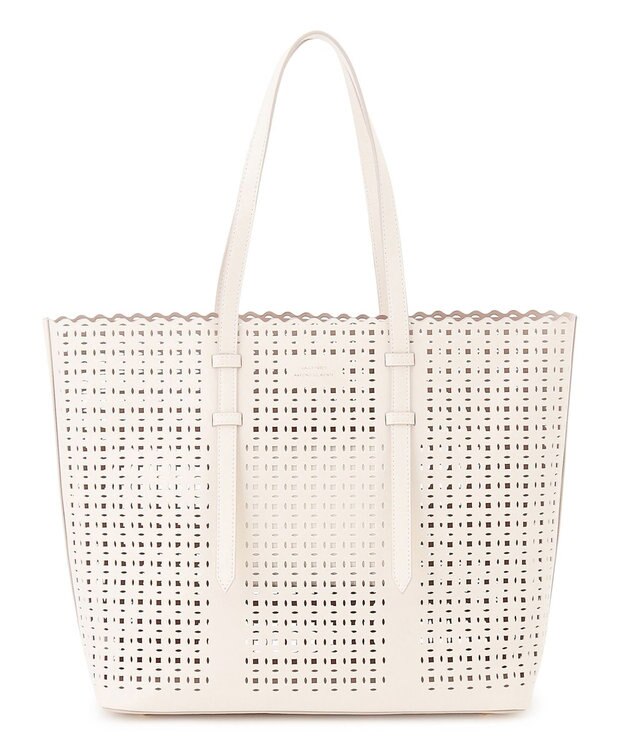 23区 フェイクレザー カットアウト トートバッグ アイボリー系