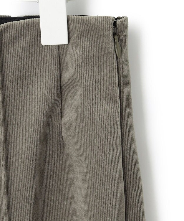 ICB 【洗える】 コーデュロイ テーパードパンツ アッシュカーキ系