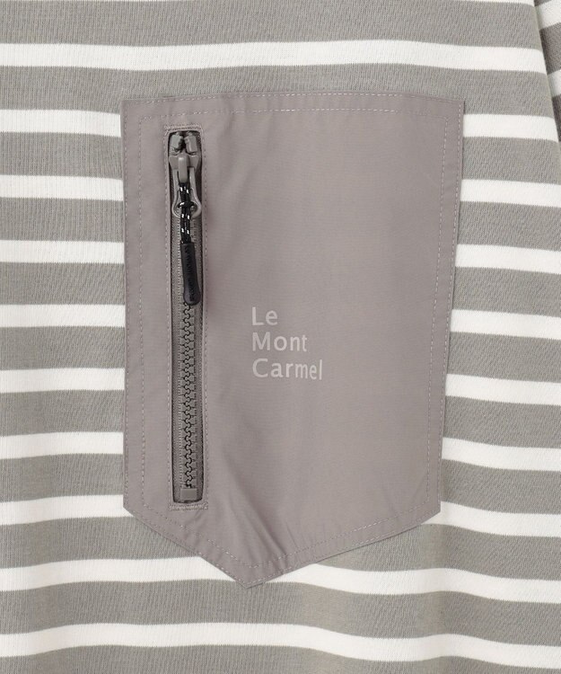 SHARE PARK MENS 【UNISEX】ボートネックボーダーＴシャツ（L・XLサイズ） グレージュ×オフボーダー