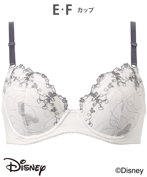 Wing ブラジャー 【ディズニー】 自然なまるみシルエット ソフトなつけごこち 【ナチュラルアップブラ】 ミッキーマウス KB2063 ウイング／ワコール アイボリー