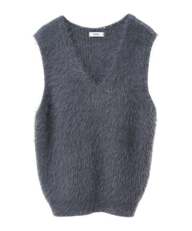 earth music&ecology シャギーベスト Light Gray