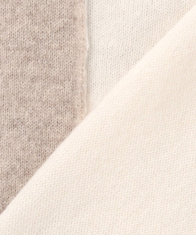 BEIGE， 【WEB限定・S-size】ROGAN / クルーネックニット Off White×Taupe