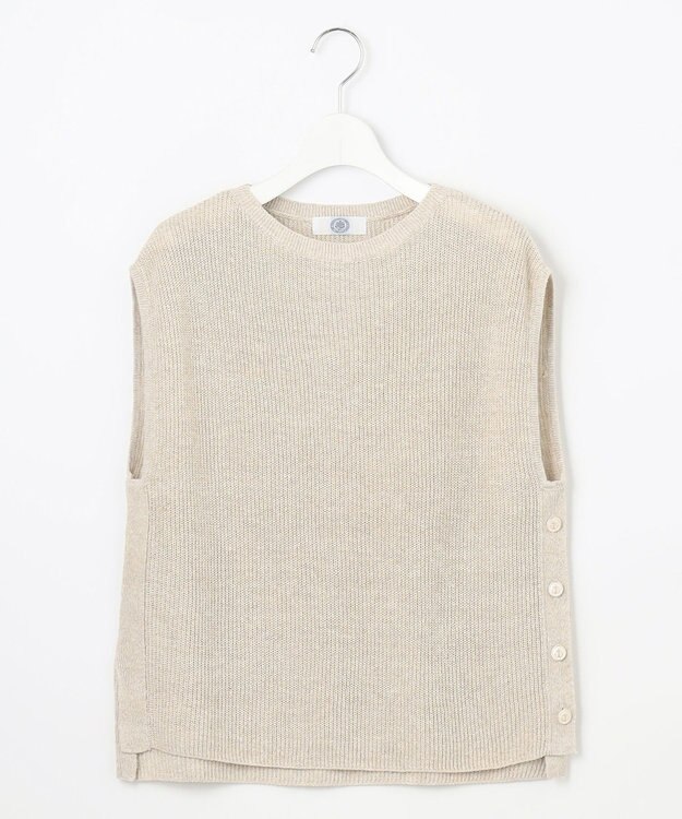 J.PRESS LADIES S 【洗える】Linen Cotton Vest  ニット ベスト ベージュ系