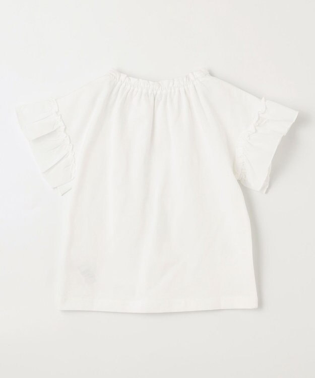 ANY KIDS パール襟 袖フリル Ｔシャツ ホワイト