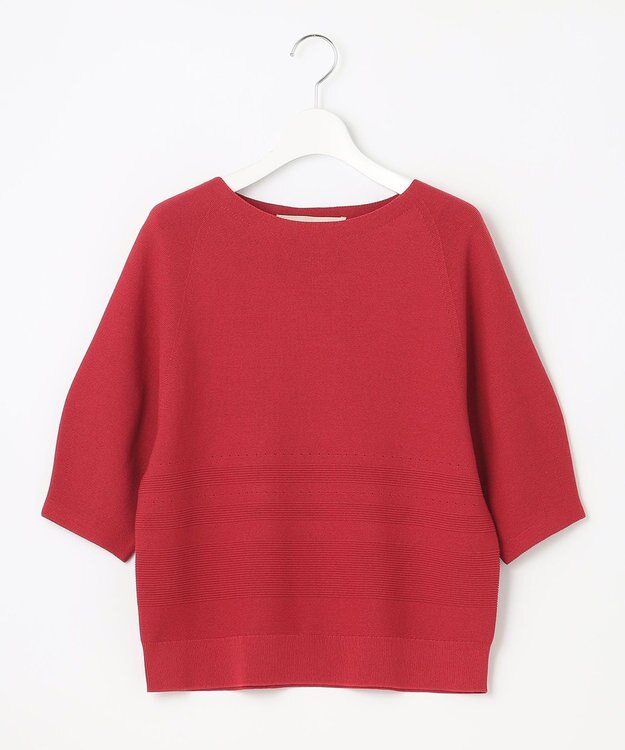 自由区 【XSサイズ～/洗える】ドライタッチホールガーメント ニット レッド系